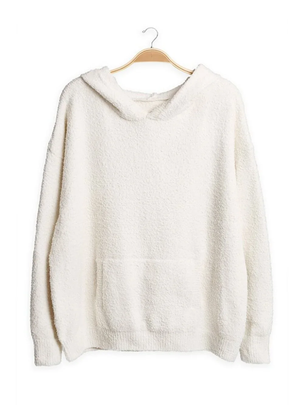 Cozy Solid Color Hooded Sweater with Pocket